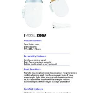 Electronic Bidet Toilet Cover 2300AP
