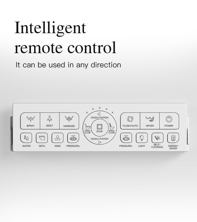 Intelligent wireless remote control panel for 9CREAT smart toilet with multi-directional sensing for hotel projects