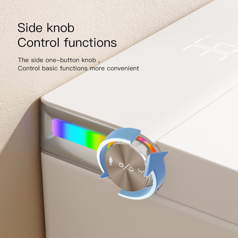 T6 smart toilet with ambient lighting and night light for modern bathrooms