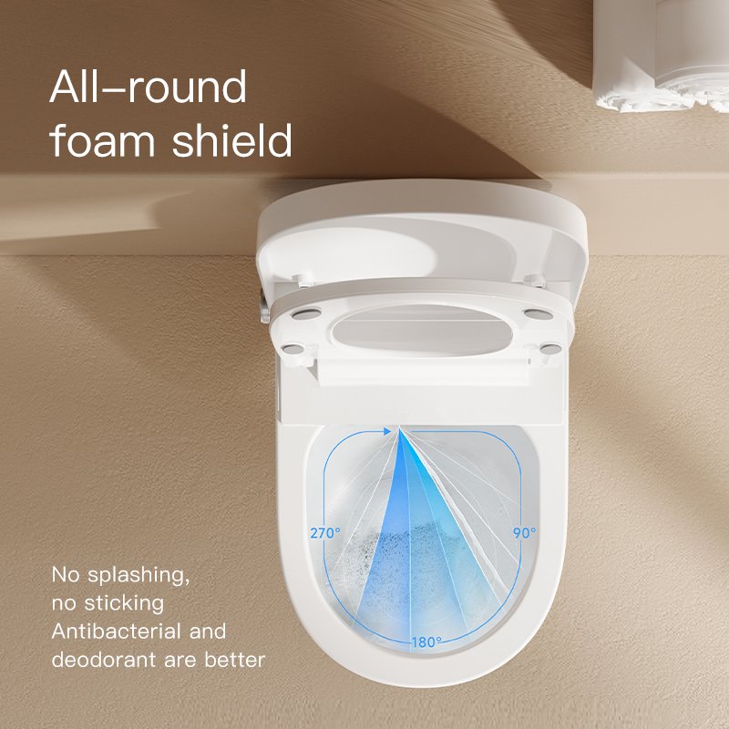 T6 smart toilet with anti fouling glaze antibacterial seat and safety protection