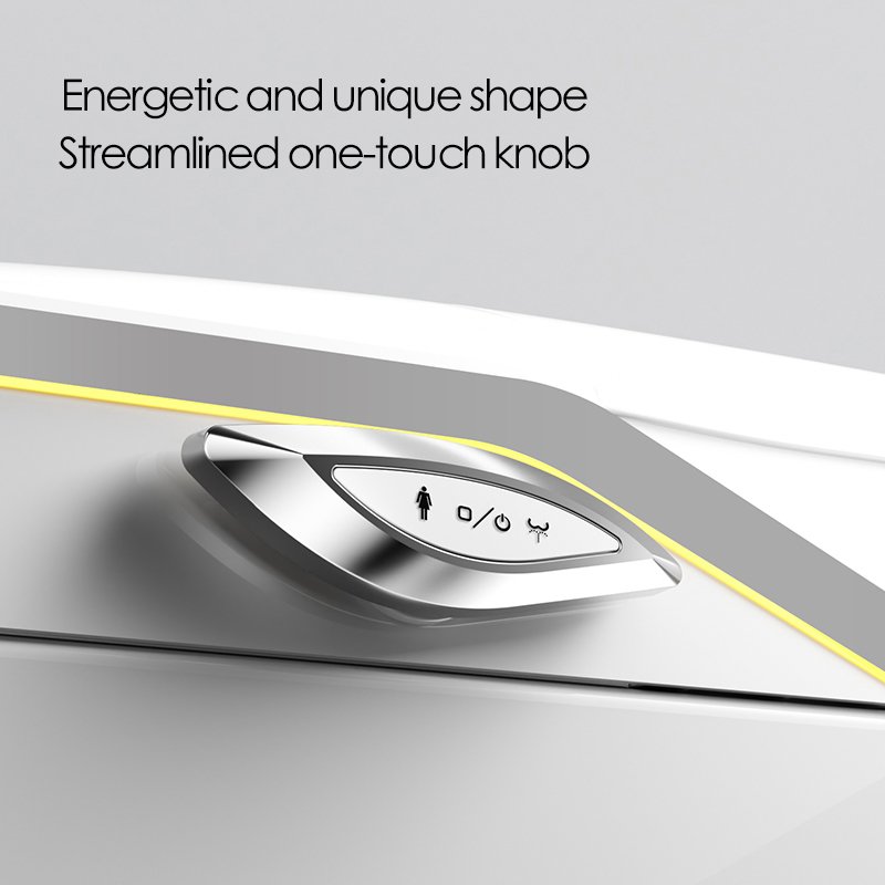 Streamlined one-touch multifunctional side knob on the U6 luxury smart toilet for intuitive user control.