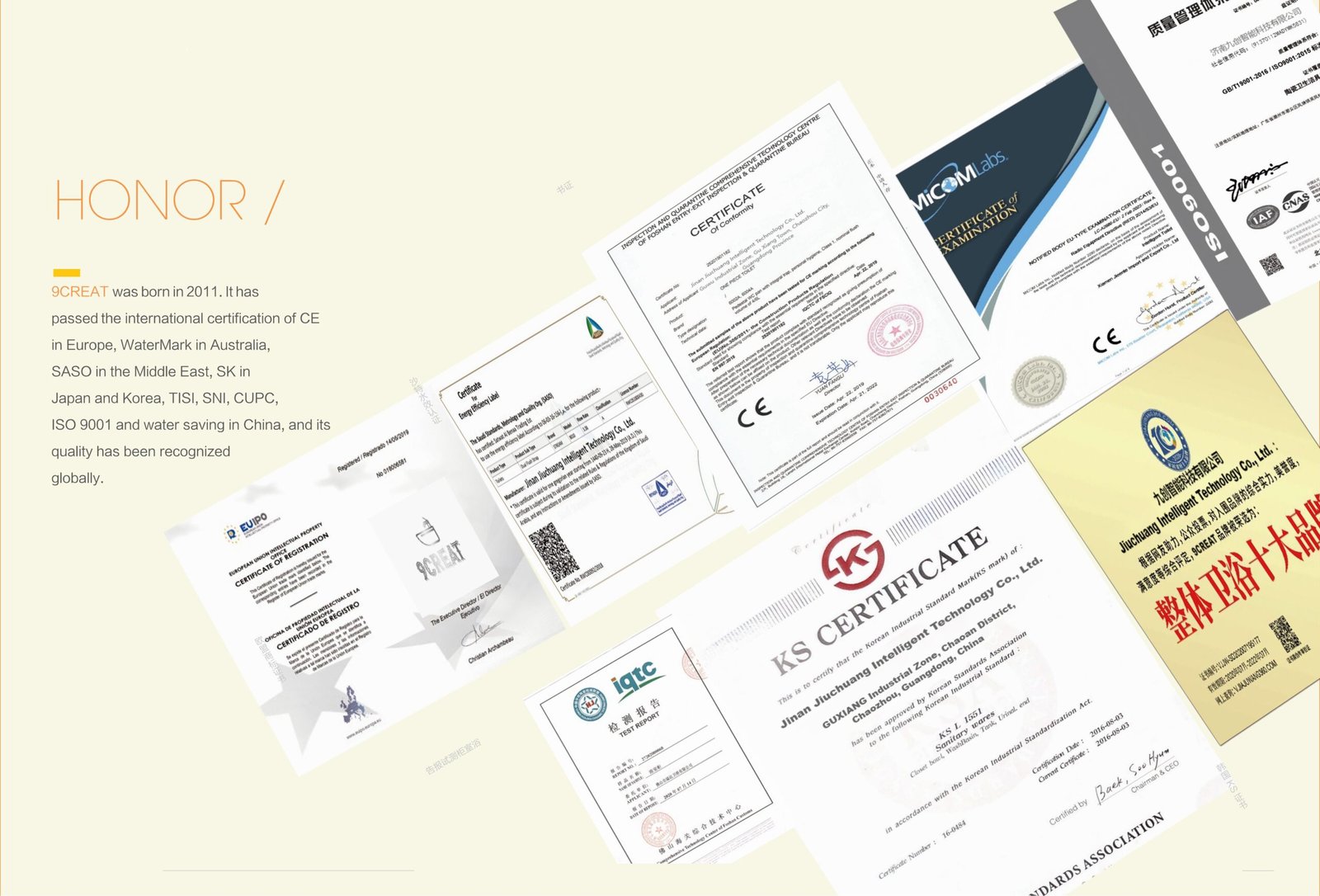 Honorary Certificate of Jiuchuang Intelligent Technology Co., Ltd