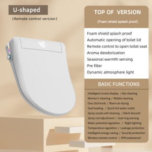 9CREAT remote control smart bidet toilet seat with heating and drying functions.
