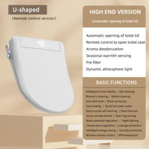 9CREAT premium automatic smart toilet seat with motion sensor lid and remote control.