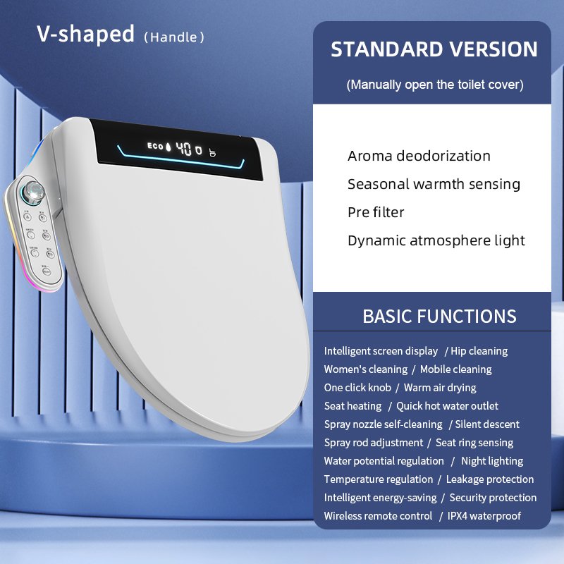 Automatic intelligent toilet seat with sensor lid and soft-closing function