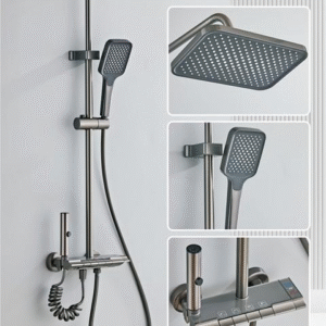 Gunmetal Gray Shower Set 2055 – 4 Functions | Premium Anodized Finish | Thickened Materials |
