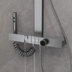 The U16 Gunmetal Gray Shower Set from 9CREAT is crafted for stability, durability, and premium shower comfort. Constructed with enhanced materials and a refined waterway system, it delivers a long-lasting performance suitable for homes, hotels, apartments, and commercial projects.