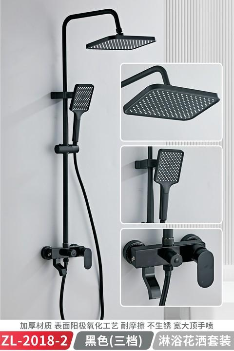 Multi-Function Showerhead Set Black