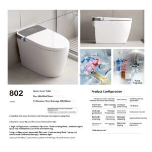 Smart Bidet Toilet 802 – Intelligent seat, instant heating, deodorizer, warm air drying, available at USD 79 special price