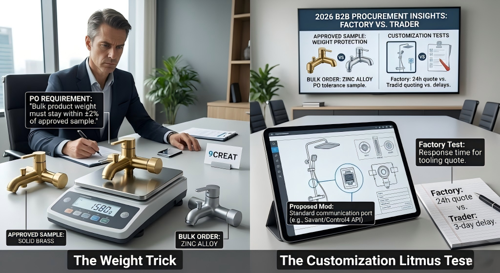 9CREAT B2B procurement guide: Identifying a real bathroom fixtures supplier through faucet weight tests and technical customization response times