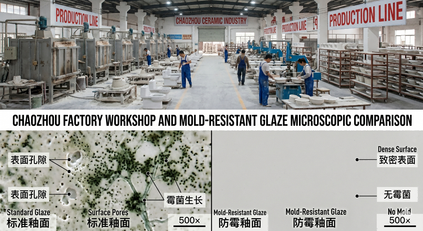 Anti-mold nano glaze ceramic toilet for B2B wholesale