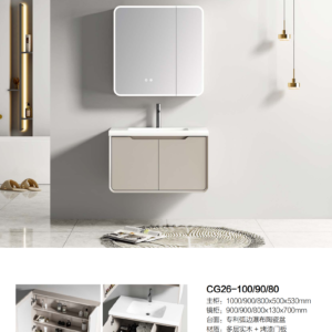 Ceramic basin vanity CG26 series with illuminated mirror by 9CREAT