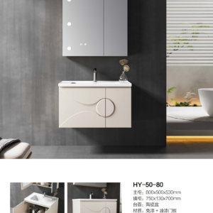 Plywood bathroom vanity HY50 80cm with ceramic basin by 9CREAT