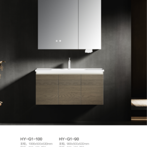 Plywood bathroom vanity HY-G1 series with ceramic basin by 9CREAT