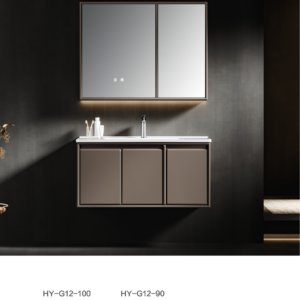 Plywood bathroom vanity HY-G12 series with side storage by 9CREAT