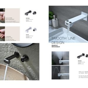 360-degree swivel concealed wall-basin mixer 5001GM with fluid line design.