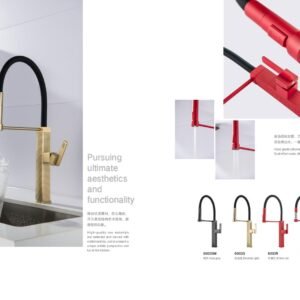 Universal pull-out kitchen sink faucet 6003GM with food-grade flexible silicone tube.