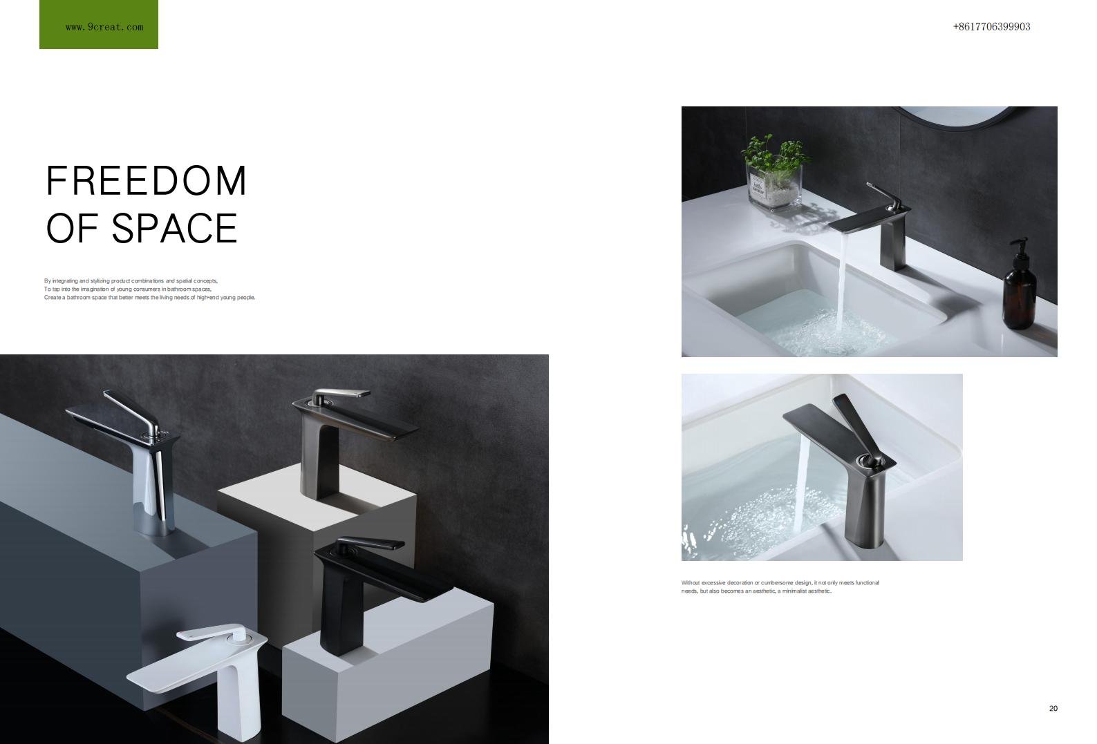 Minimalist space-saving bathroom hardware collection 6099 series by 9CREAT.