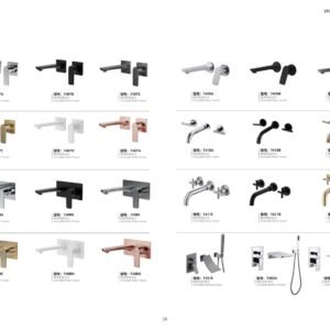 9creat catalog page 30 showing in-wall bathroom sink mixers. High-quality brass rough-in included. Wholesale inquiries welcome.