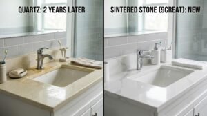 Sintered Stone vs Quartz Bathroom Vanity: B2B Comparison