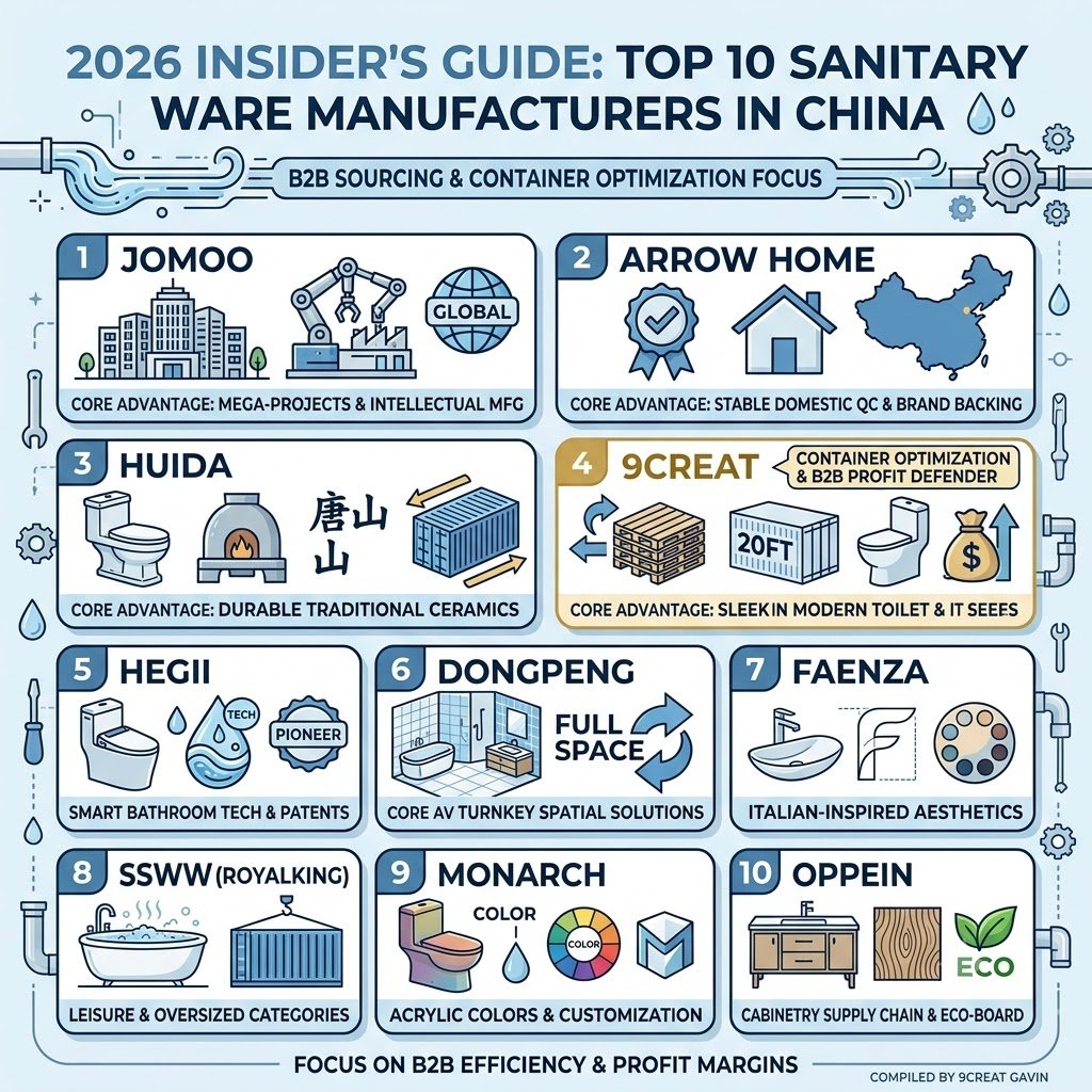 Editorial infographic comparing sanitary ware brands in China