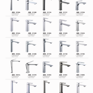 Tall and short basin mixers 8150 to 8195 including paired body heights and different top levers