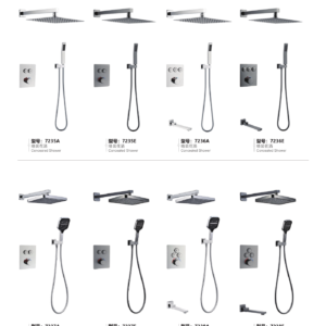 Multi-control concealed shower sets 7235 to 7238 with handset and bath-spout options
