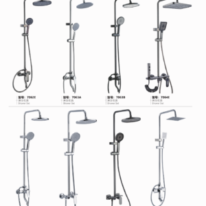 Round-head lever shower sets 7062E 7063A 7063B 7065 7066A 7066E with square-head alternatives 7064E and 7067