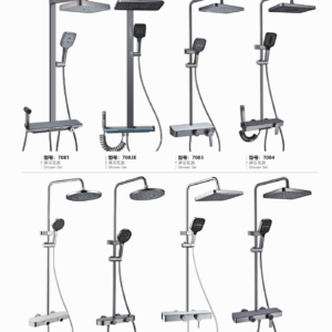 Platform mixer shower sets 7081 7082E 7083 7084 7085 7086 7087A and 7087E with flat or tubular risers