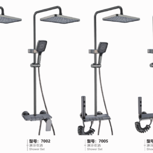 Square-head exposed shower sets 7001 7002 7005 and 7006 with lever or segmented controls