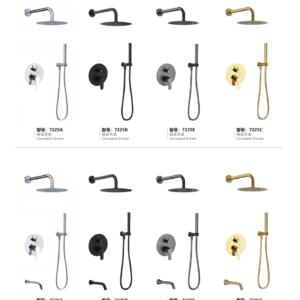 round head concealed shower sets 7225A to 7226C catalogue comparison